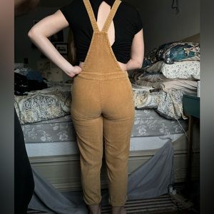 Beige corduroy overalls